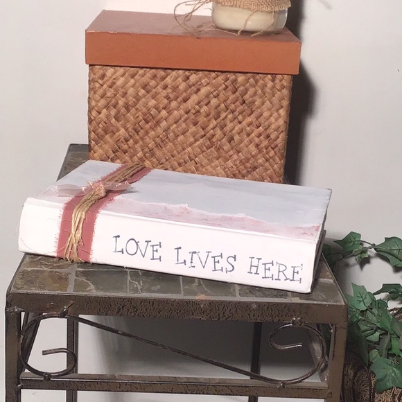 Hand Crafted Other - Up-cycled book decor hand stamped Love Lives Here